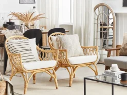 SIBARI 4 personers Loungesæt med bord Naturlig Rattan