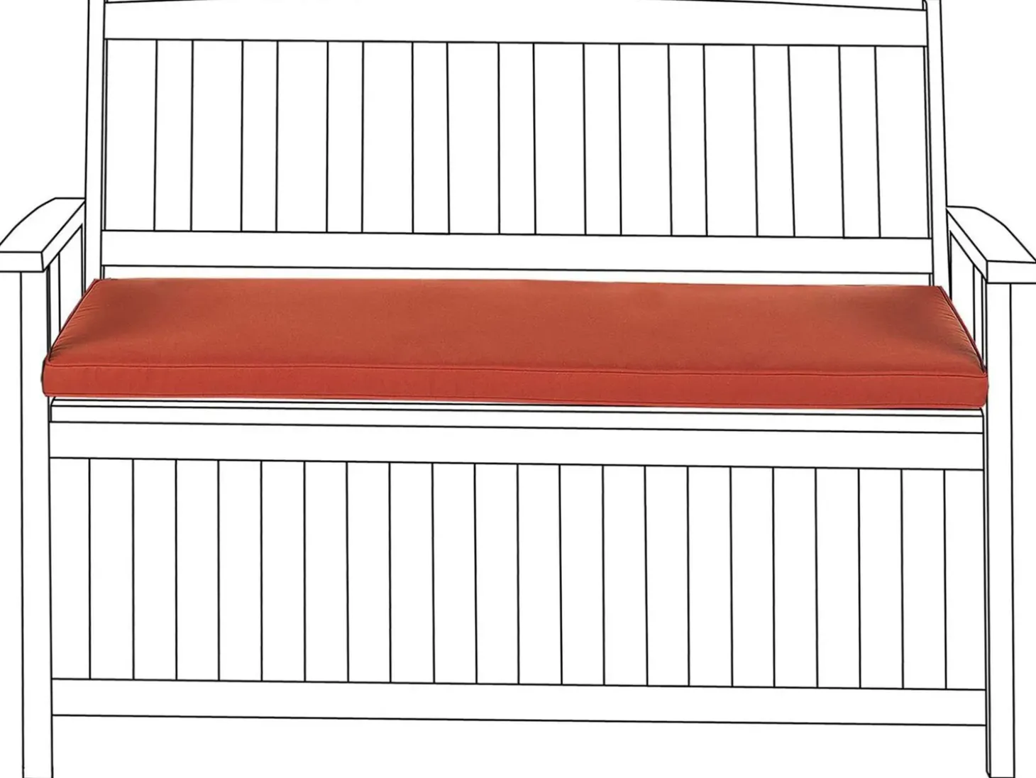 Siddehynde til bænk SOVANA 45 x 110 cm Mørkerød