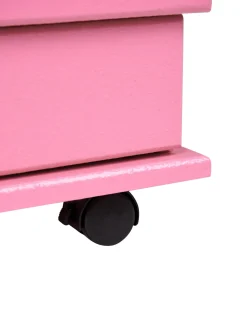 Skab EDGAR 89 cm Lyserød med hjul