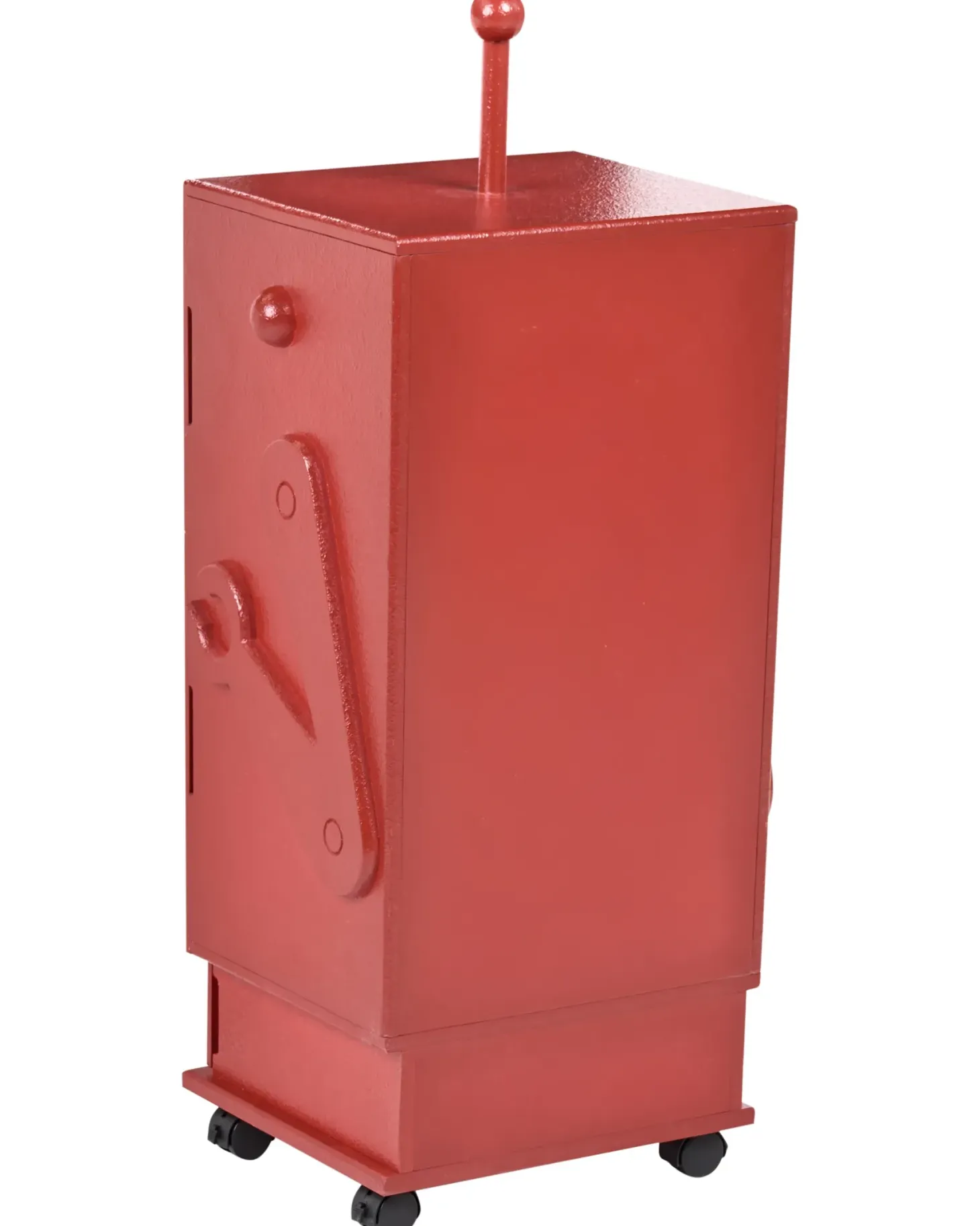 Skab EDGAR 89 cm Rød med hjul
