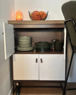 Skab NUEVA Mørkebrun/hvid