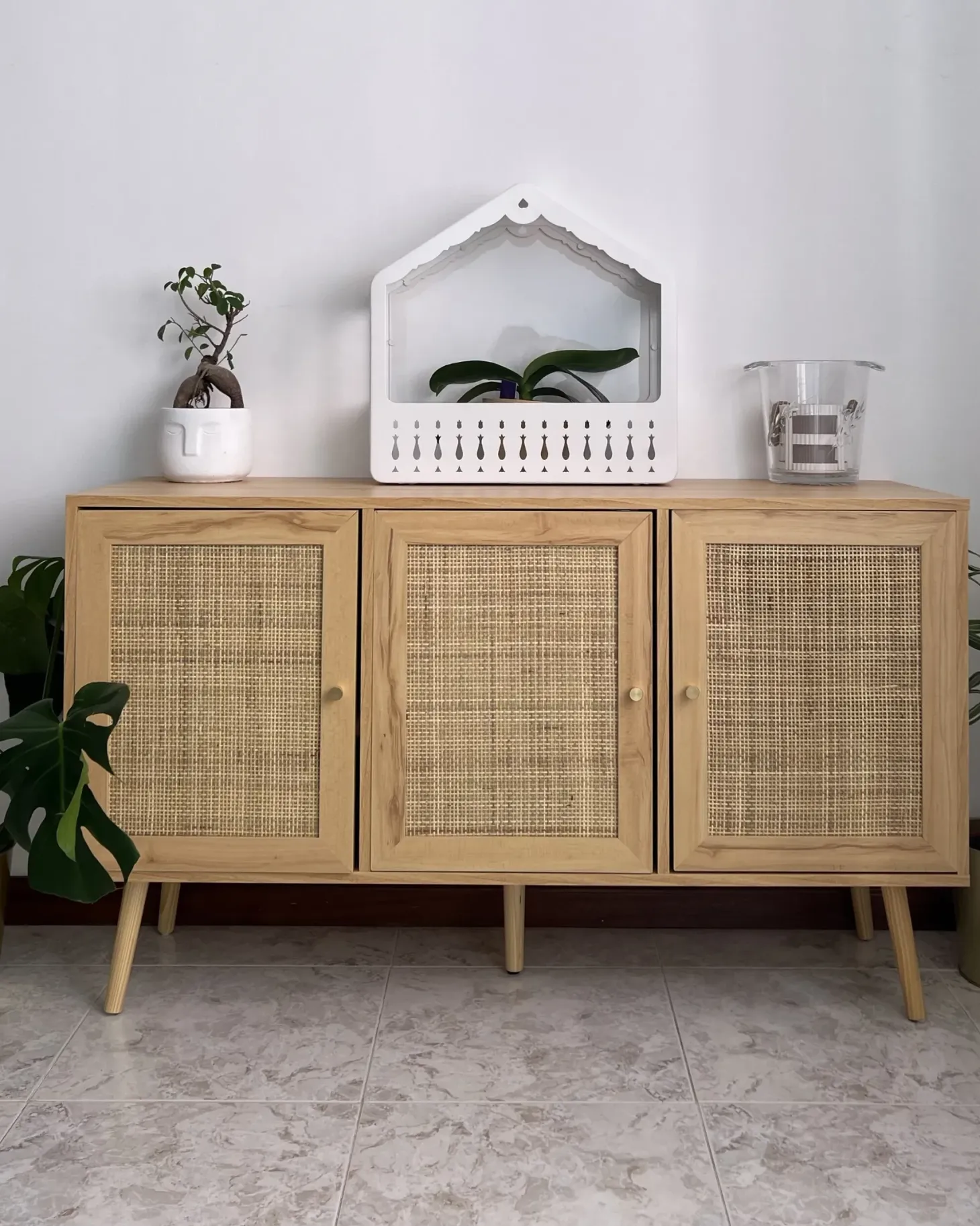Skab PEROTE Rattan Lysebrun
