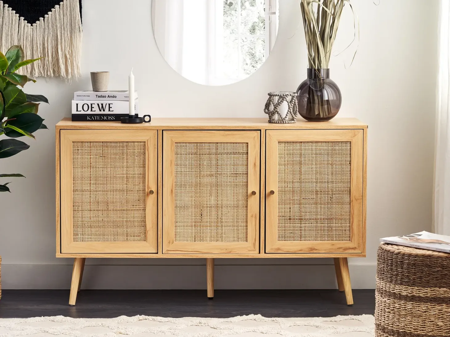 Skab PEROTE Rattan Lysebrun