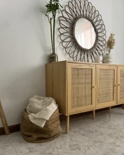 Skab PEROTE Rattan Lysebrun