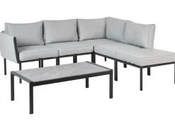 SKALA 5 personers Loungesæt med bord Lysegrå Metal