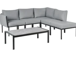 SKALA 5 personers Loungesæt med bord Mørkegrå Metal