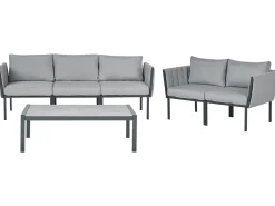 SKALA 5 personers Loungesæt med bord Mørkegrå Metal
