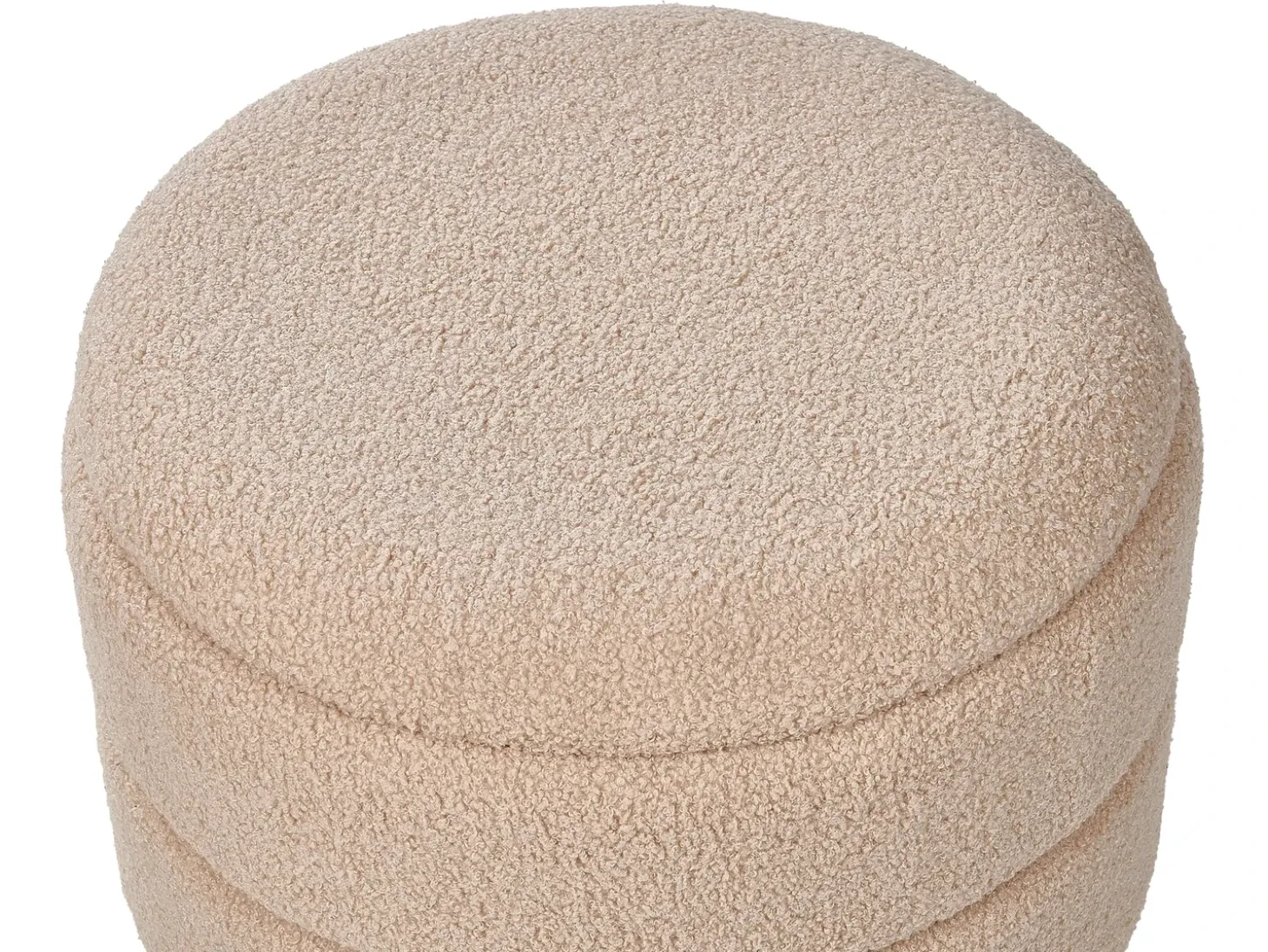 Skammel med opbevaring OKATON Boucle Beige