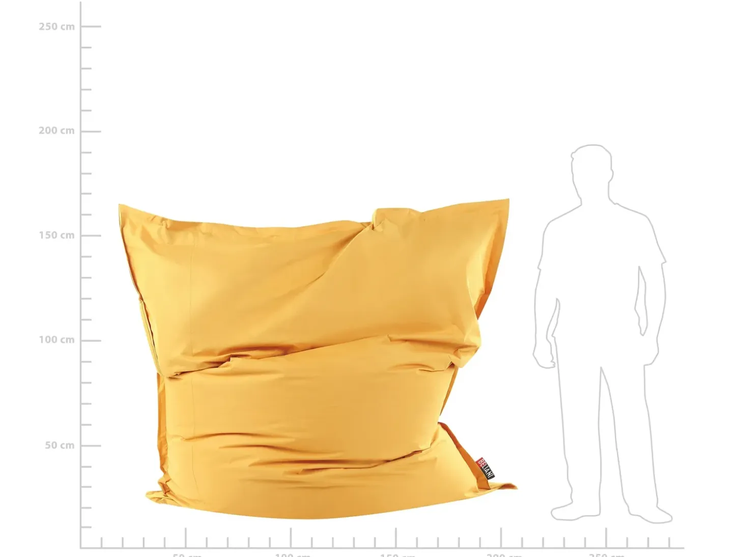 Sækkestol 600 L FUZZY 180 cm 230 cm Gul