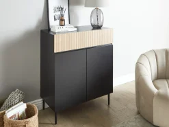 Skænk BLYTHE Naturlig ask Sort