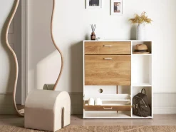Skoskab MACKAY Lysebrun/hvid