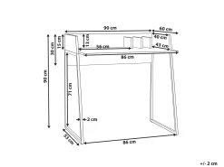 Skrivebord ANAH Hvid 90 cm 60 cm