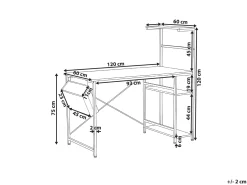 Skrivebord ARAMINGO Hvid 120 cm 60 cm med opbevaring