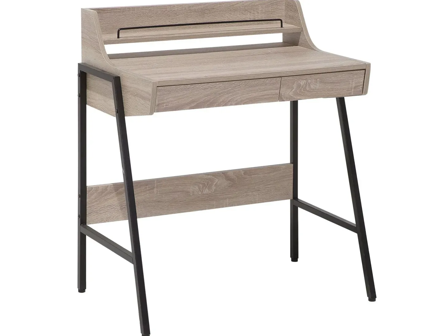 Skrivebord BROXTON Lysebrun 77 cm 46 cm med skuffer