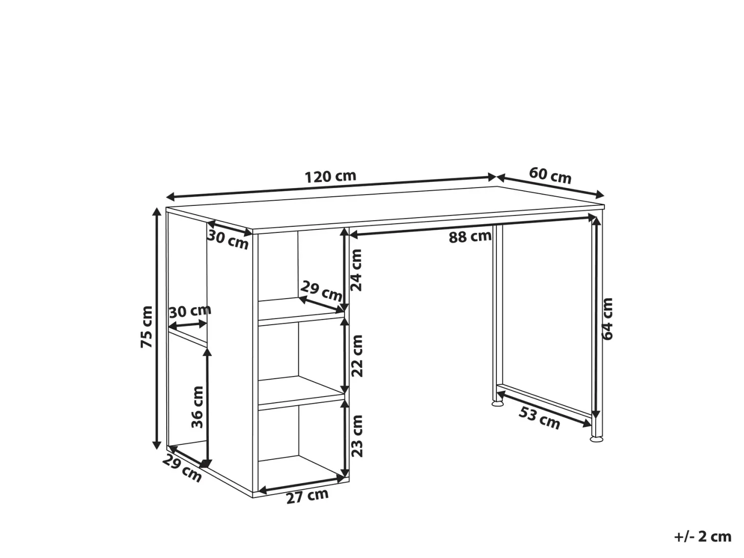 Skrivebord DESE Brun/hvid 120 cm 60 cm