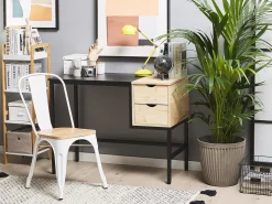 Skrivebord HARPER Sort 100 cm 48 cm med skuffer