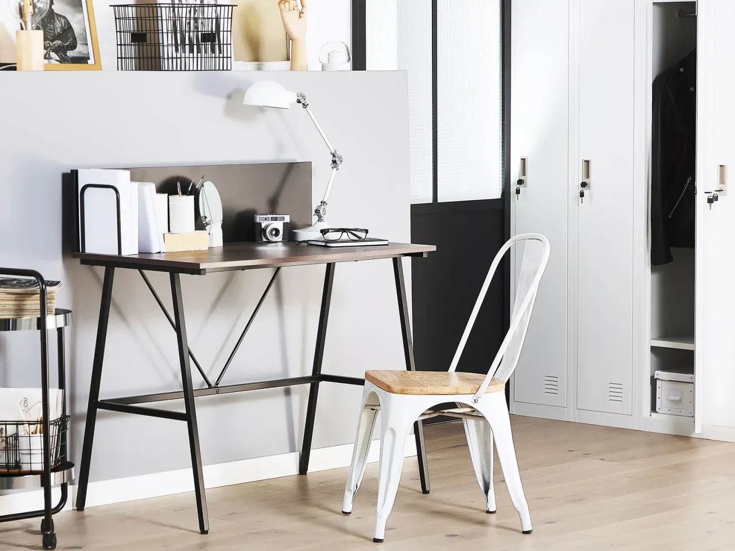 Skrivebord HASTINGS Brun/sort 100 cm 52 cm