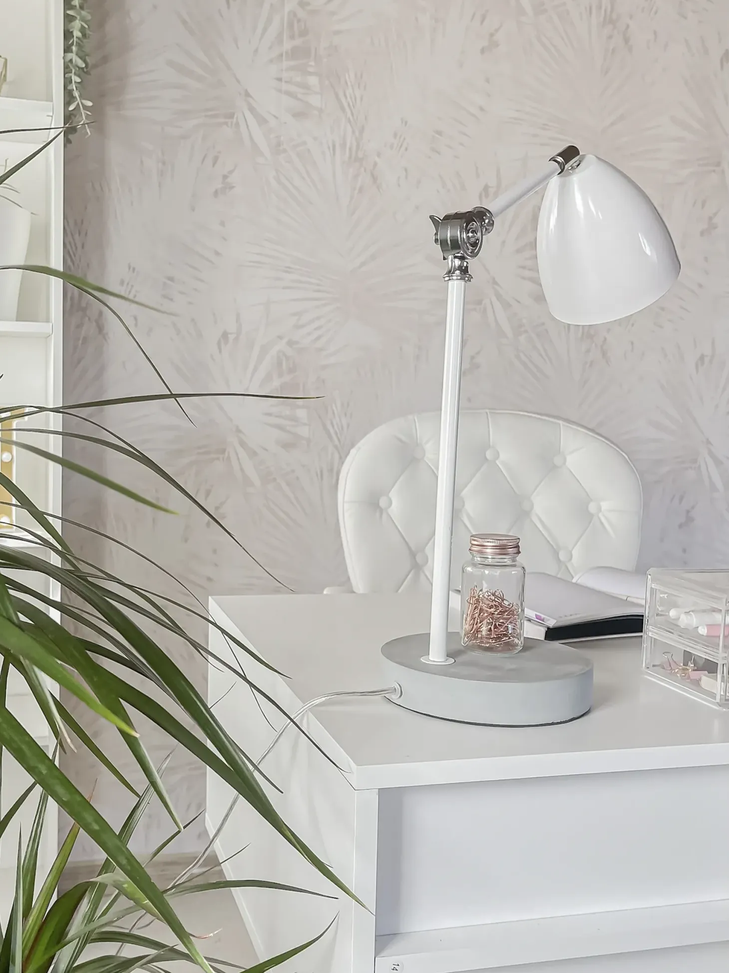 Skrivebord LEVIN Hvid 110 cm 55 cm med skuffer
