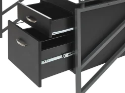 Skrivebord MORITON Sort 117 cm 57 cm med opbevaring