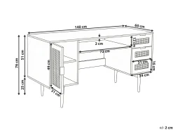 Skrivebord RAFFRA Lysebrun 140 cm 60 cm