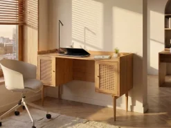 Skrivebord RATANA Lysebrun 130 cm 50 cm