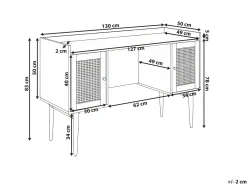 Skrivebord RATANA Lysebrun 130 cm 50 cm