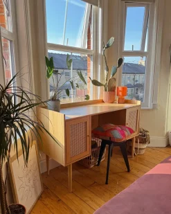 Skrivebord RATANA Lysebrun 130 cm 50 cm