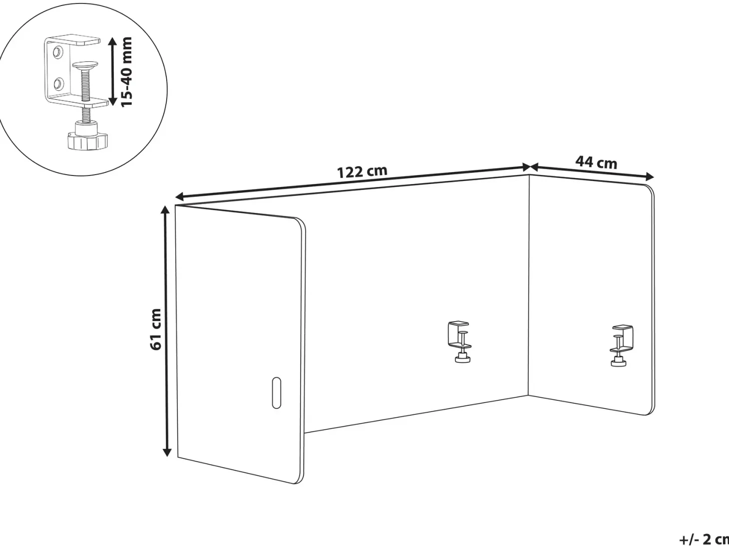 Skrivebordsdeler SOLOA 210 x 61 cm Grøn