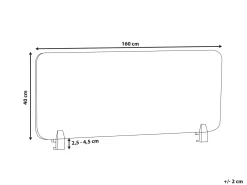 Skrivebordsdeler WALLY 160 x 40 cm Gul