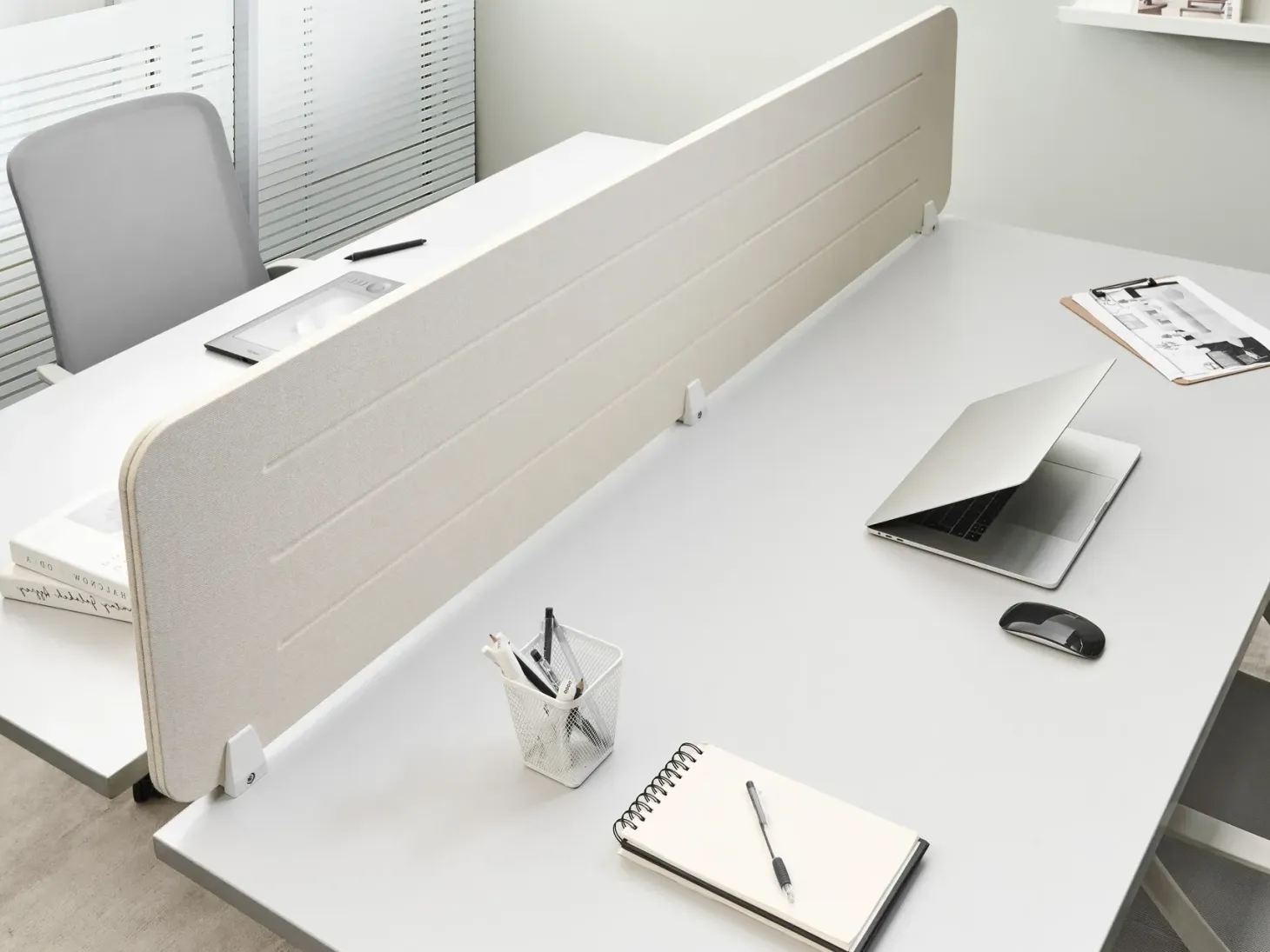Skrivebordsdeler ZIGGY 180 x 40 cm Lys Beige