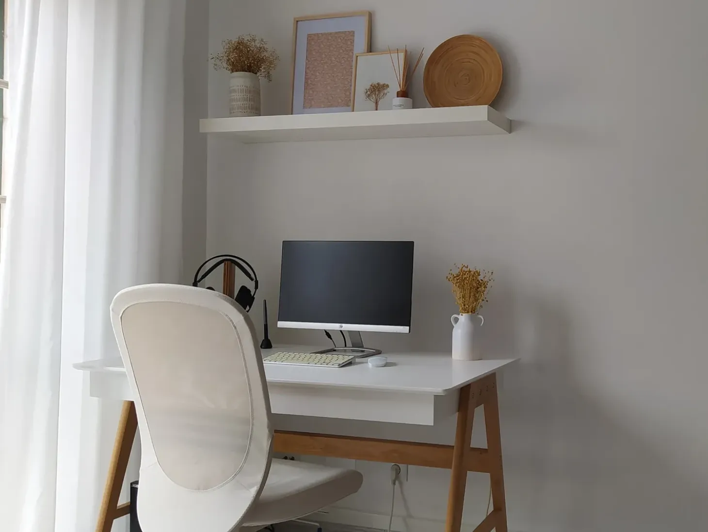 Skrivebord SHESLAY Hvid 120 cm 70 cm med skuffer
