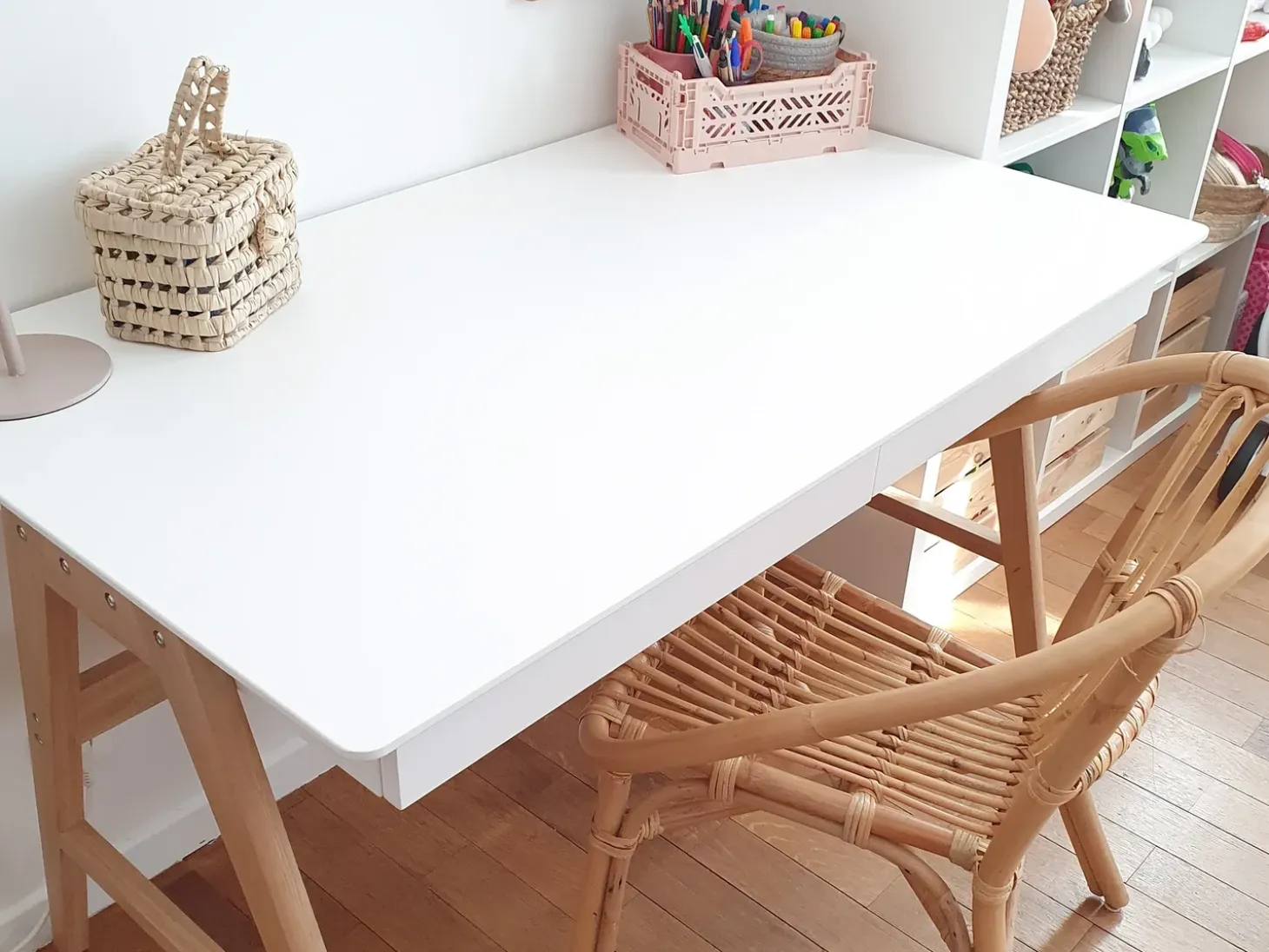 Skrivebord SHESLAY Hvid 120 cm 70 cm med skuffer