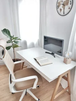 Skrivebord SHESLAY Hvid 120 cm 70 cm med skuffer