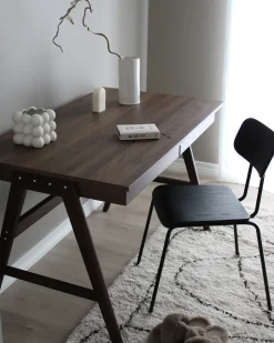 Skrivebord SHESLAY Mørkebrun 120 cm 70 cm med skuffer