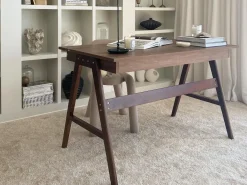 Skrivebord SHESLAY Mørkebrun 120 cm 70 cm med skuffer