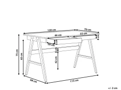 Skrivebord SHESLAY Mørkebrun 120 cm 70 cm med skuffer