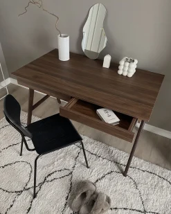 Skrivebord SHESLAY Mørkebrun 120 cm 70 cm med skuffer