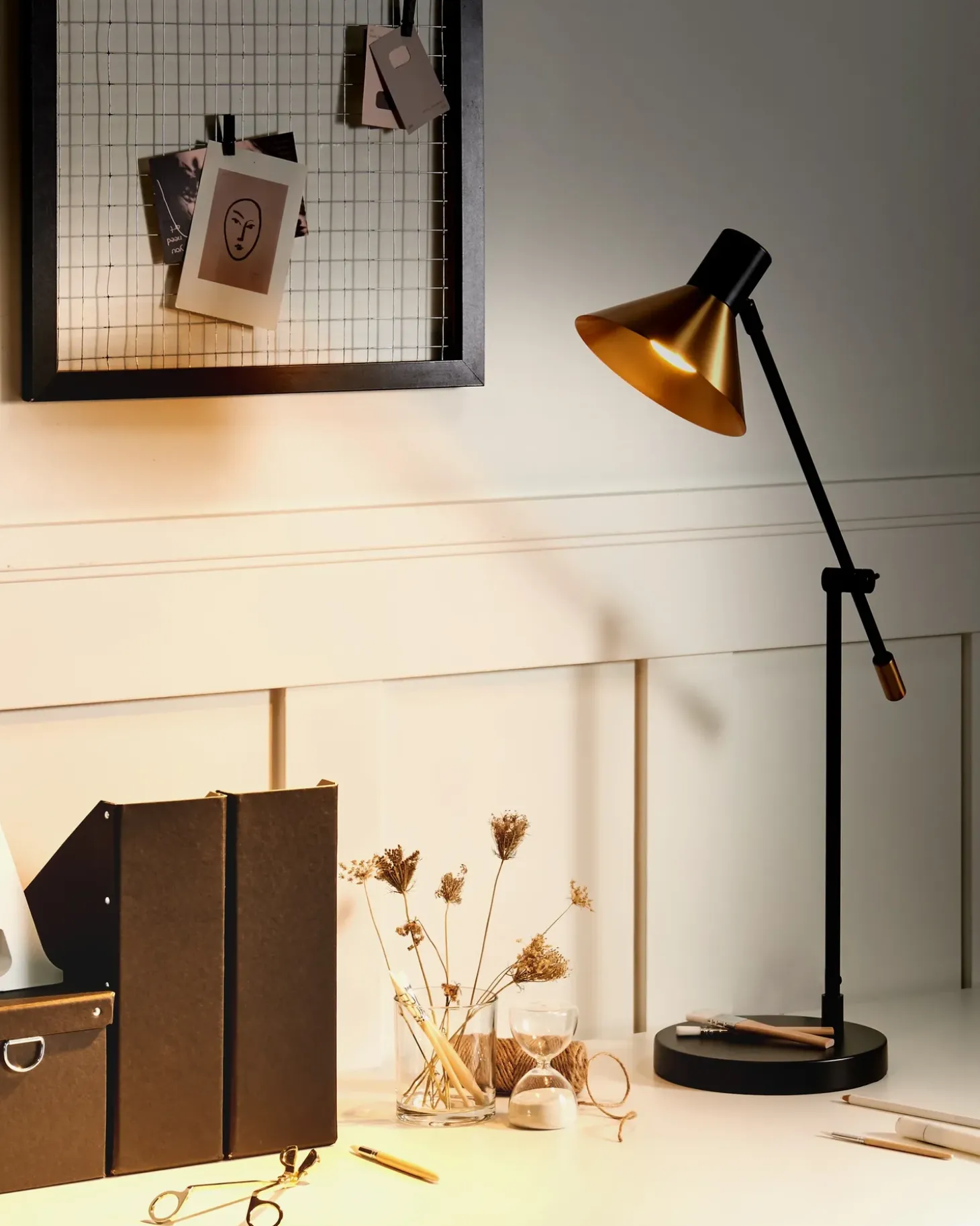 Skrivebordslampe PINKEEN Metal Guld