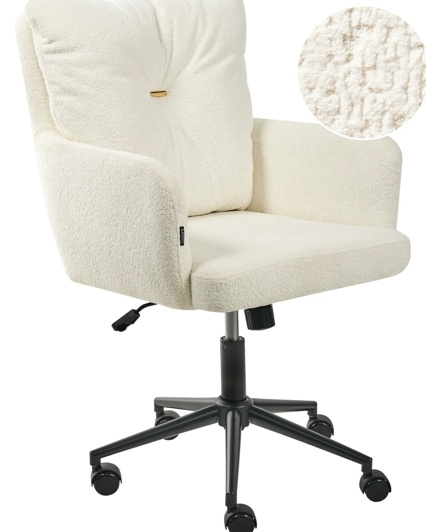 Skrivebordsstol ALPINE Boucle Cremehvid