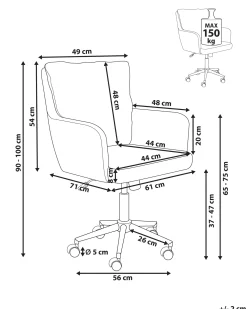 Skrivebordsstol ALPINE Boucle Cremehvid