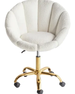 Skrivebordsstol ANNABELLE Boucle Hvid