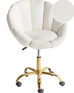 Skrivebordsstol ANNABELLE Boucle Hvid