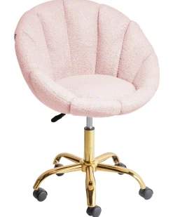 Skrivebordsstol ANNABELLE Boucle Pastellrosa
