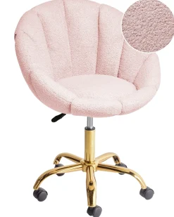Skrivebordsstol ANNABELLE Boucle Pastellrosa