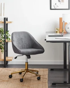 Skrivebordsstol BARDSDALE Velour Mørkegrå