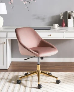 Skrivebordsstol BARDSDALE Velour Lyserød