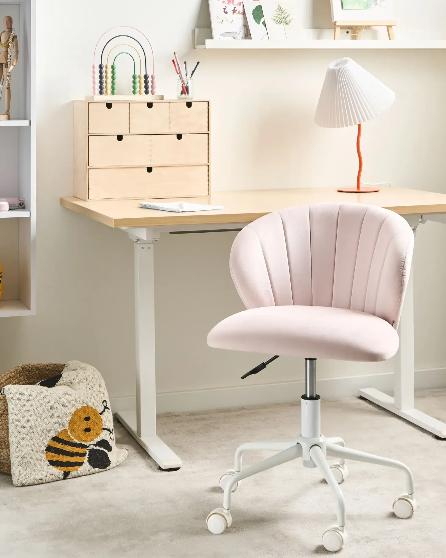 Skrivebordsstol CHEERFUL Velour Pastellrosa
