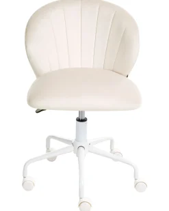 Skrivebordsstol CHEERFUL Velour Cremehvid