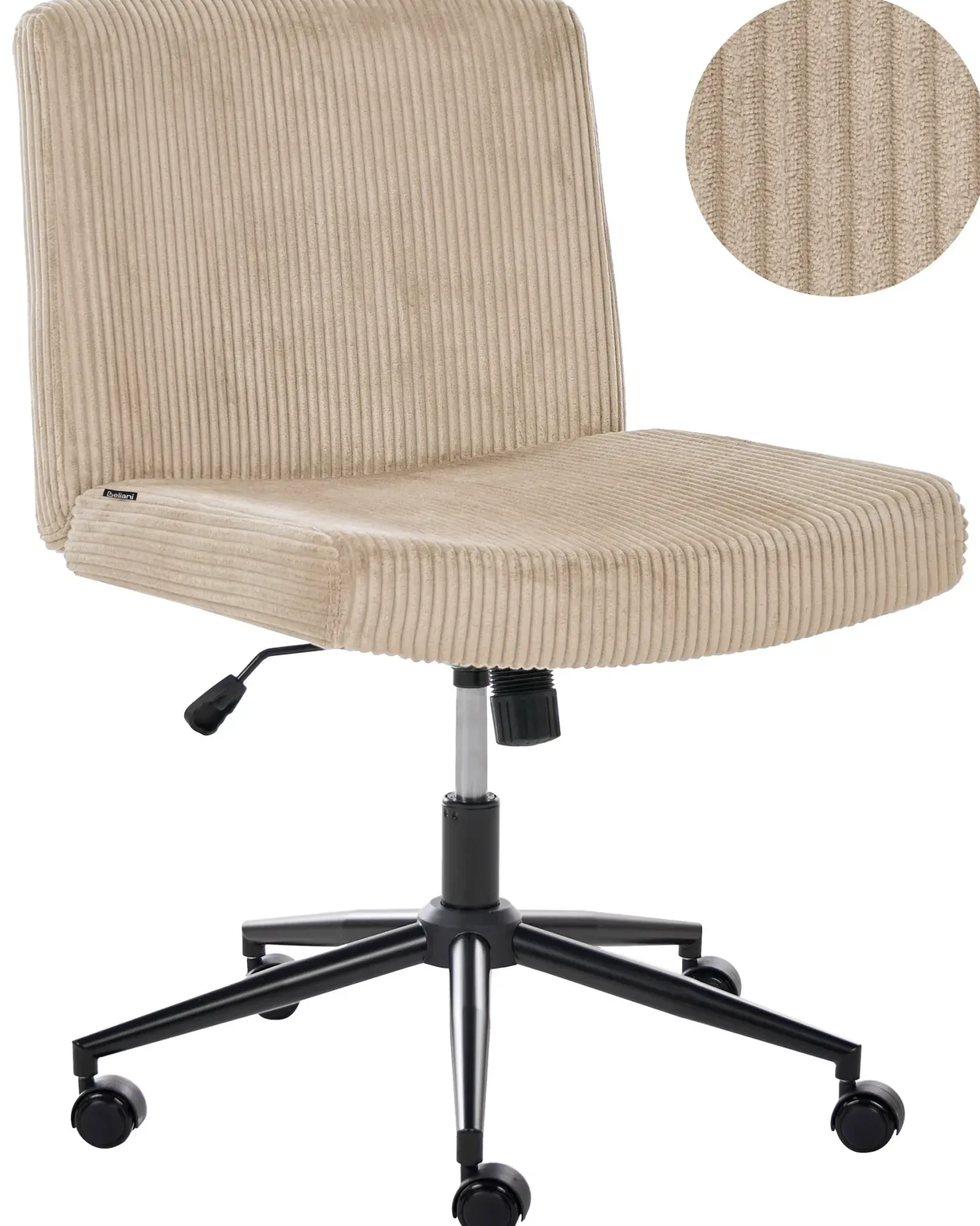 Skrivebordsstol GEDDES Fløjl Beige