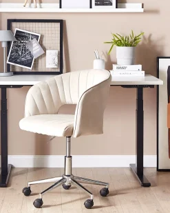 Skrivebordsstol KATONAH Velour Lys Beige